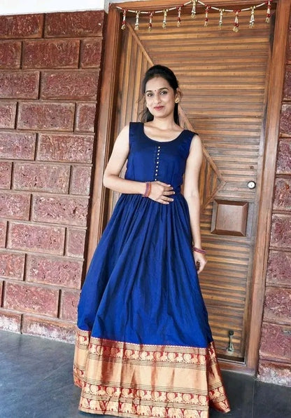 Pattu Anarkali Kurti with Choli