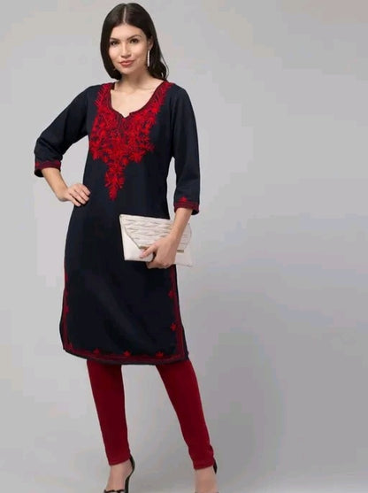 Kashmiri Embroidery Woollen Kurti