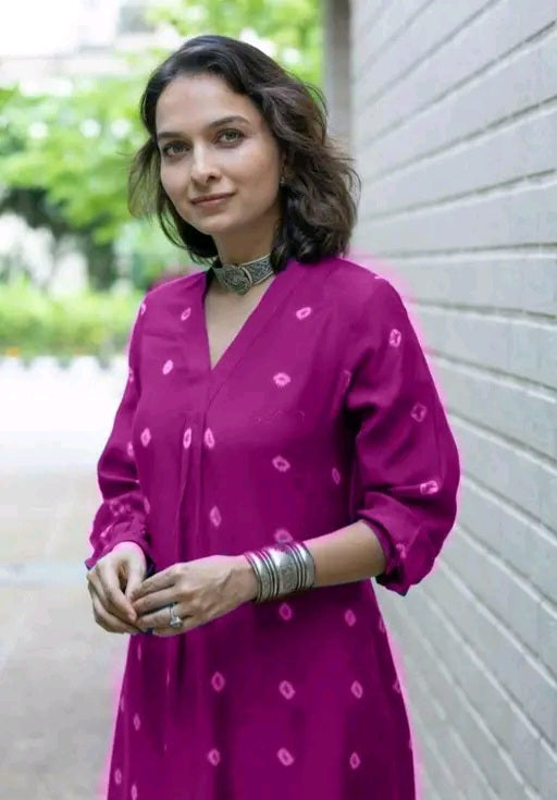 Trendy Bandhani Long Kurti with pants