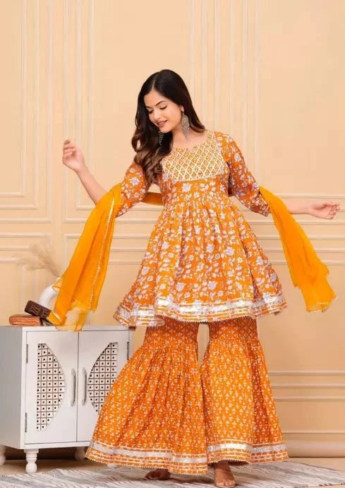 Floral Gota Patti Shara Set