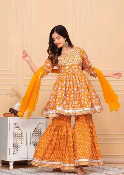 Floral Gota Patti Shara Set