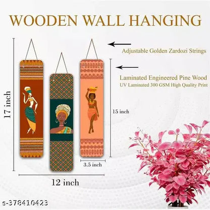 Tribal Woman Wall Hanging (Set of 3)