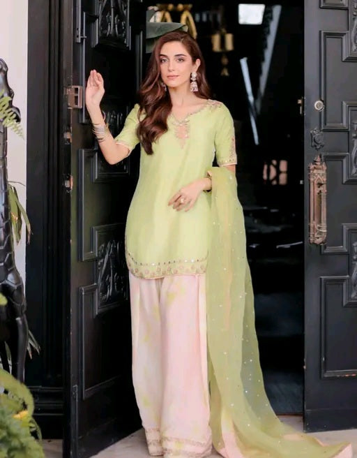 Short Kurti Suit with Zardozi embroidery
