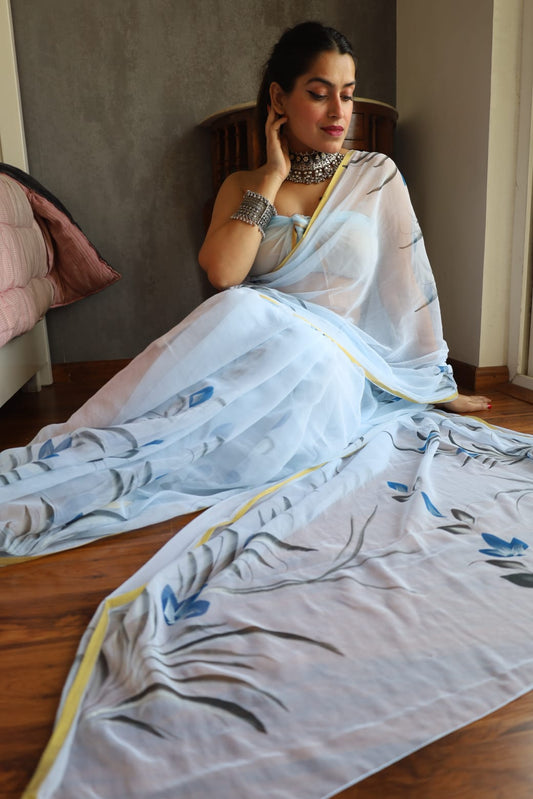 Phulwari Hand Painted Saree
