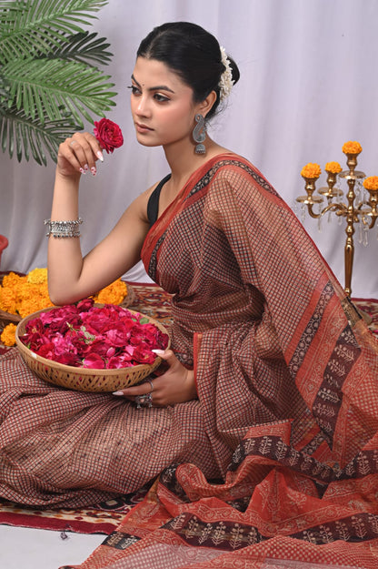 Check Pattern Kota Doria Saree