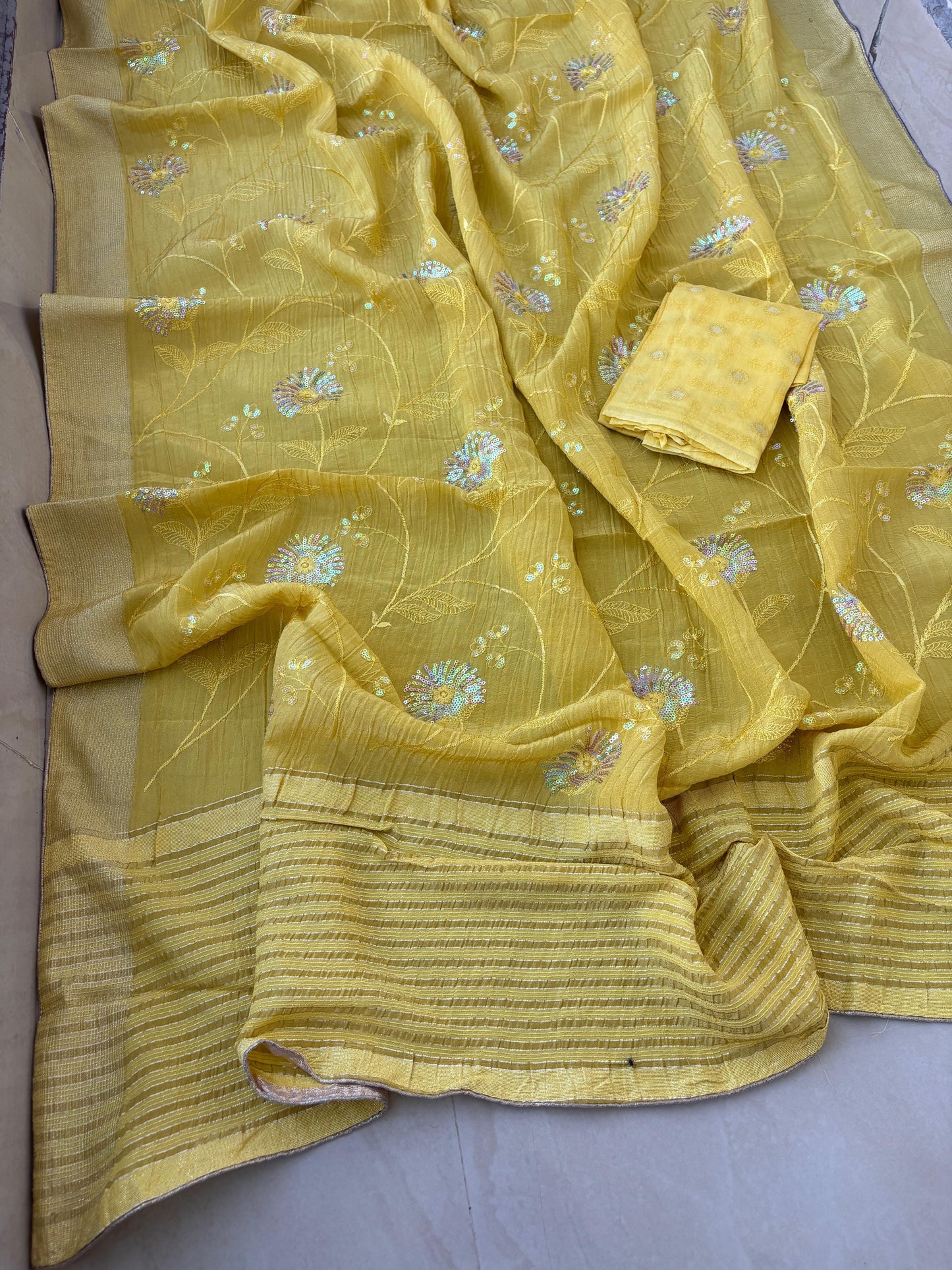 Elegant Embroidery Saree