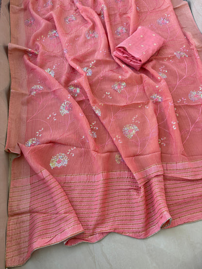 Elegant Embroidery Saree