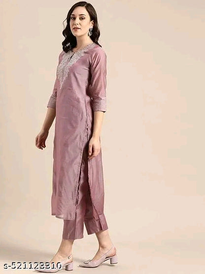 Pitta Work Embroidery Kurti Set with Dupatta