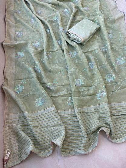Elegant Embroidery Saree