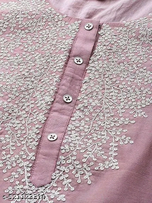 Pitta Work Embroidery Kurti Set with Dupatta