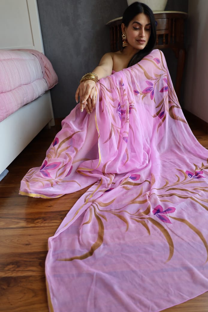 Phulwari Hand Painted Saree