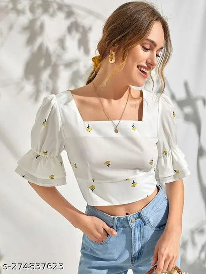 White Embroidery Top