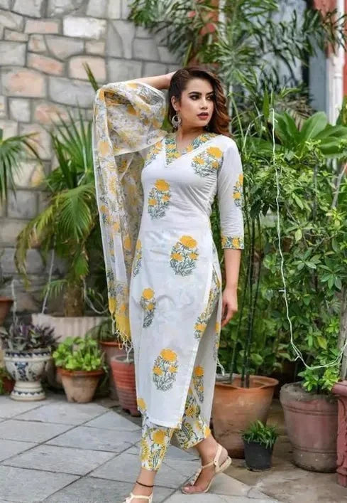 Printed Kurta Set With Dupatta